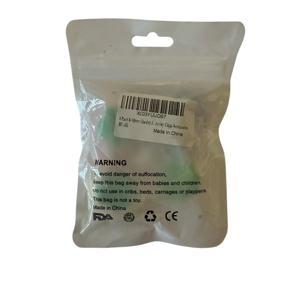 Pk of 4 Stanley straw cap cover‎ clover design green
